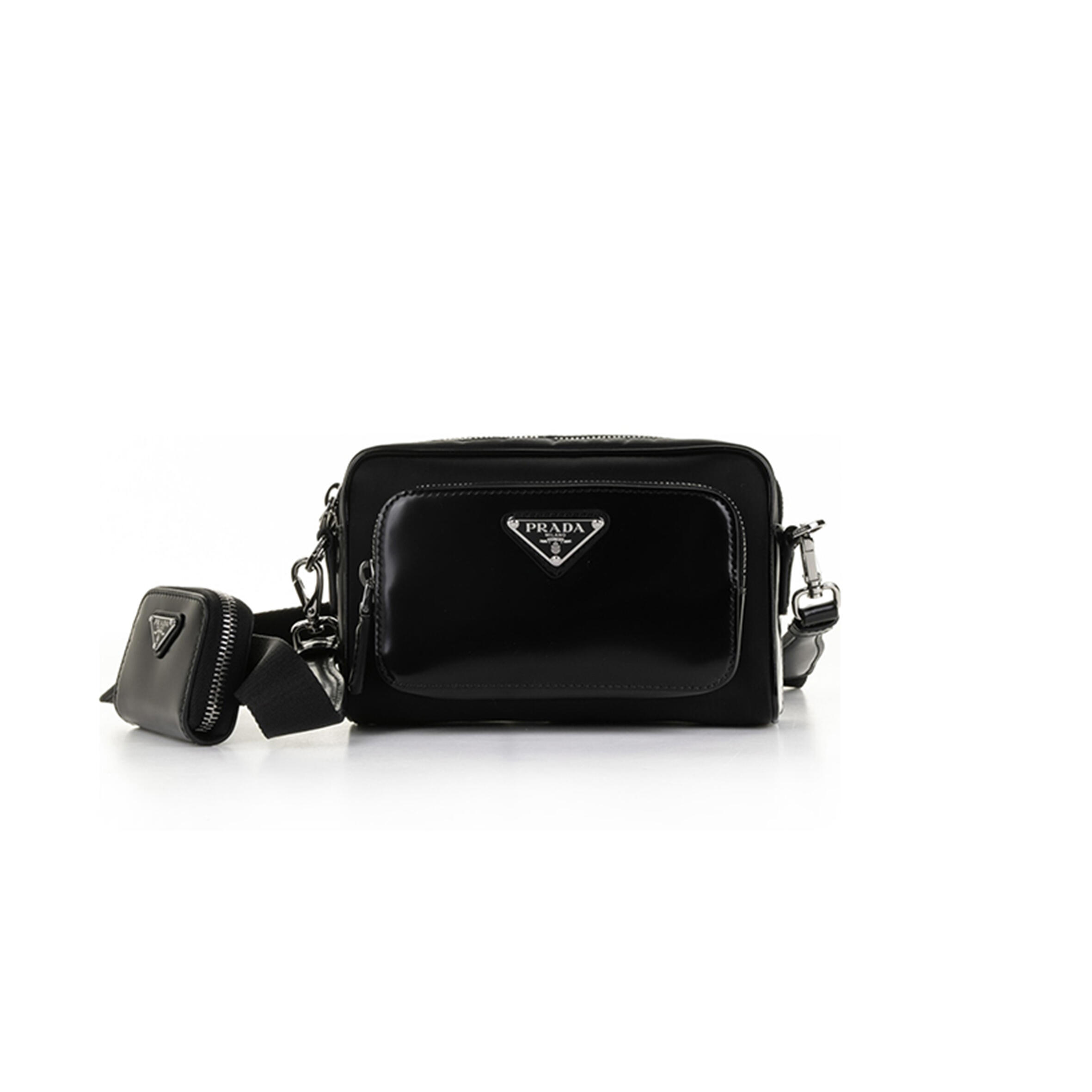 PRADA SHOULDER BAG IN RE-NYLON AND BRUSHED LEATHER 2VH172 (18*11.5*5cm) 